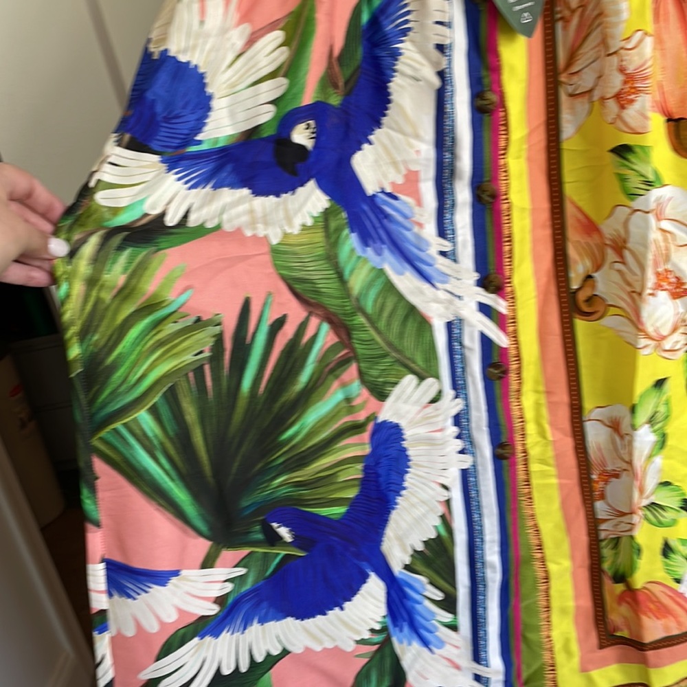 NWT - FARM Rio Double Scarves Pastel Midi Dress - Picture 7 of 11